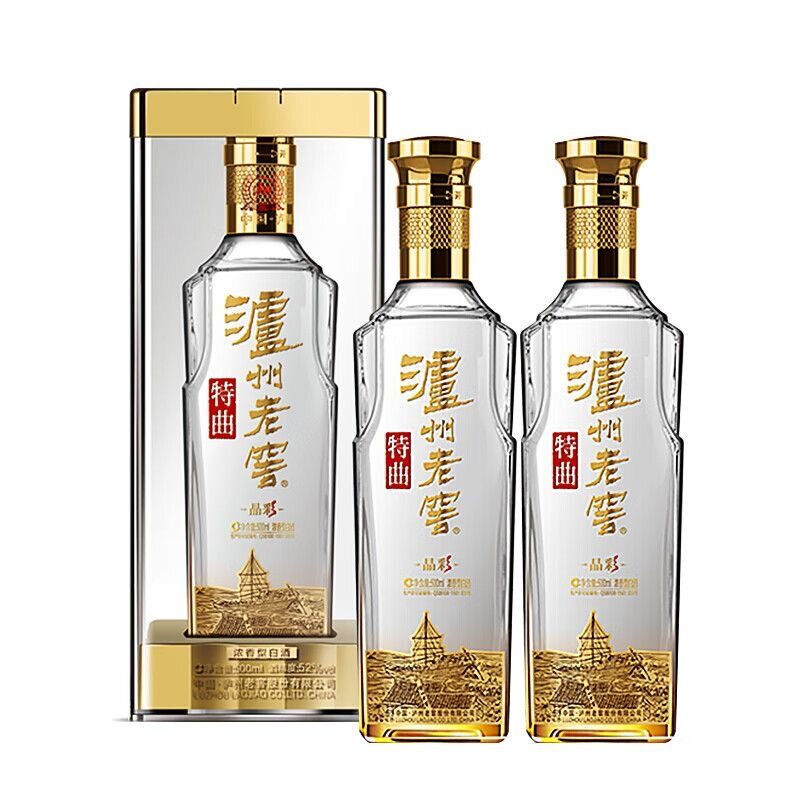 纯粮特曲晶彩浓香型白酒52度500ml单瓶泸州老窖礼盒品鉴精彩送礼