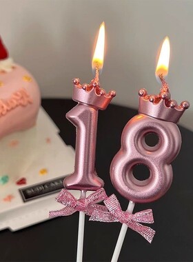 皇冠蝴蝶结数字蜡烛生日快乐