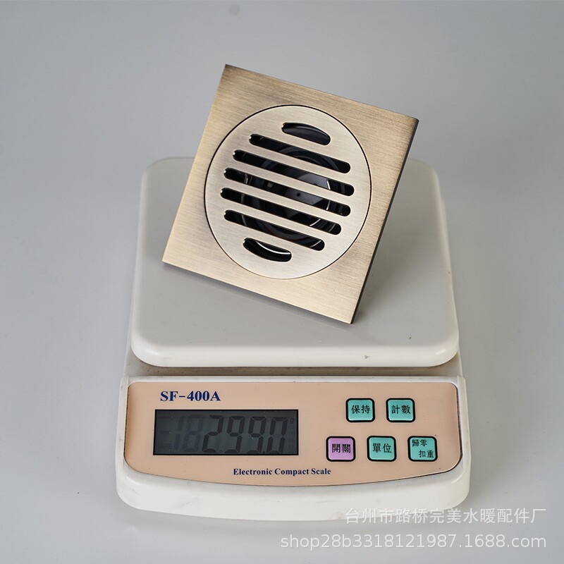 全铜加厚圆面条形防臭地漏淋浴房大排量潜水地漏湿干区洗衣机地漏