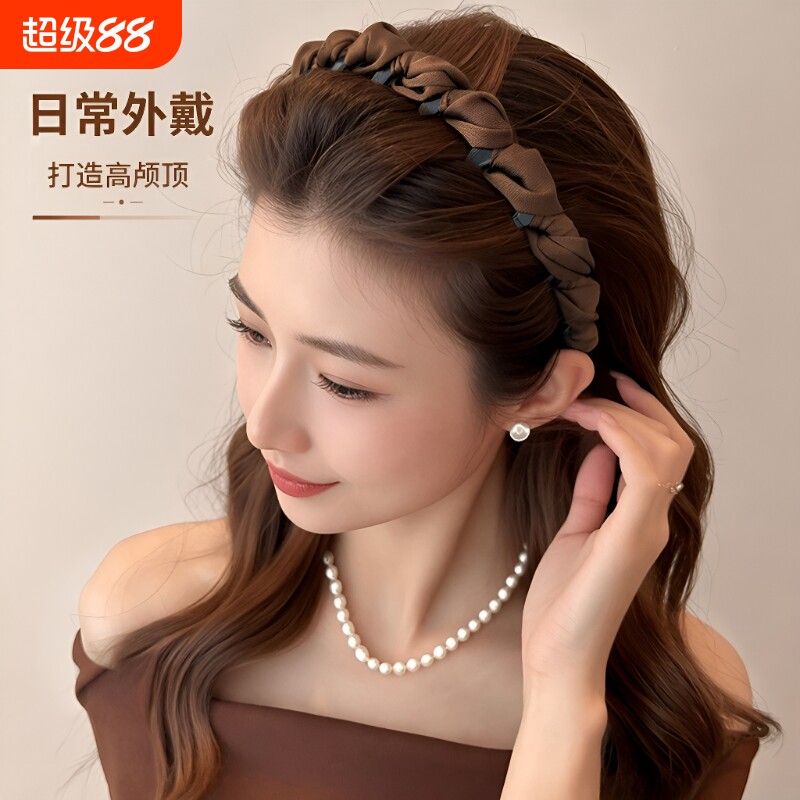 夏天高颅顶短发发箍女款日常外戴图片
