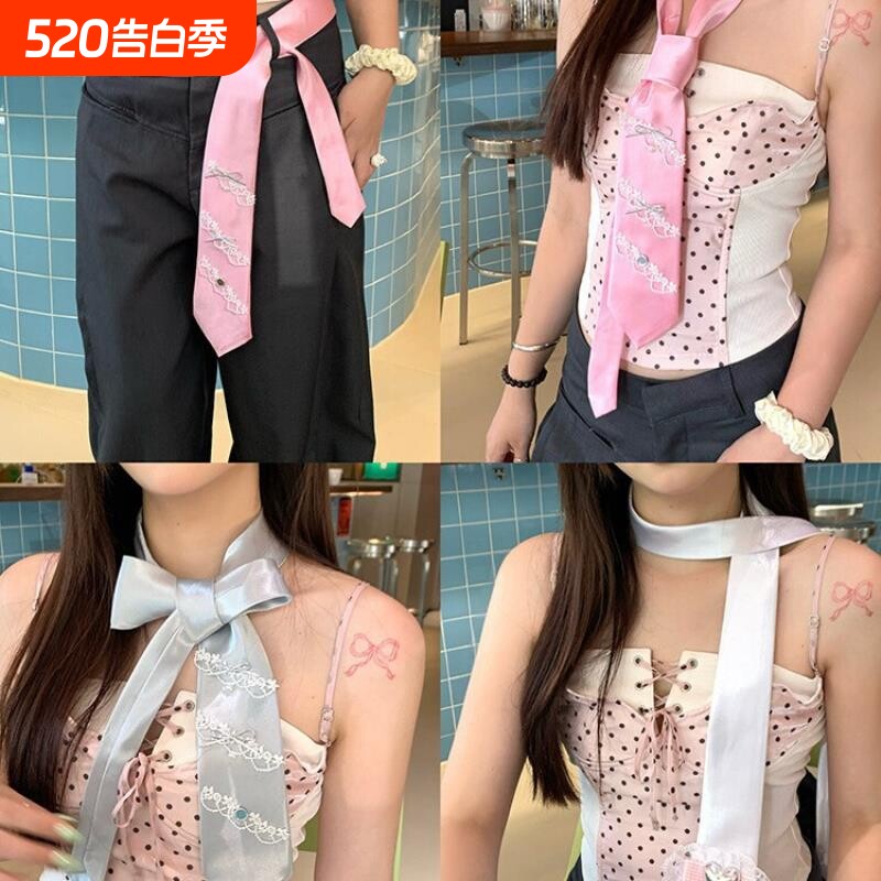 时尚卡哇伊蝴蝶结领带学院风少女系JK搭配领结免打节懒人潮流领巾