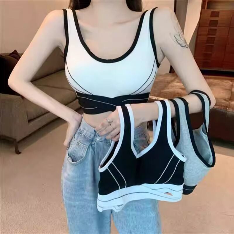 运动内衣女瑜伽美背胸垫打底百搭吊带女裹胸背心式抹胸外穿内搭