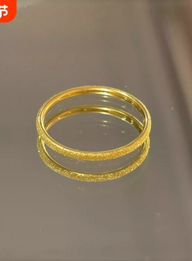 沙金戒指素圈2025新款爆款女轻奢高级感女士旺财尾戒钛钢