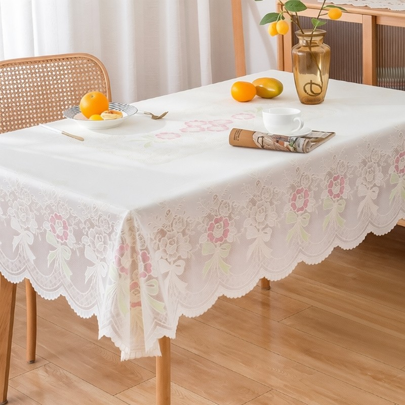 桌布防水防油免洗pvc高级感长方形餐桌布欧式台布罩客厅茶几桌垫