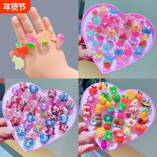 儿童戒指女童宝宝女孩冰雪奇缘爱莎公主首饰卡通饰品蝴蝶爱心指环