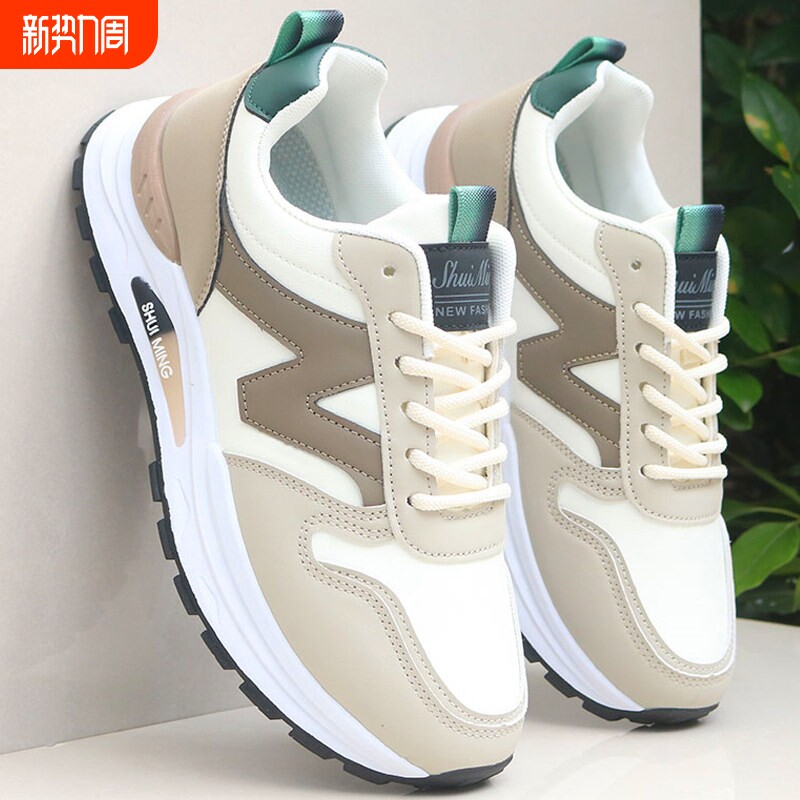 蜘蛛王品牌男鞋秋冬季皮面防水运动鞋男2025新款跑步旅游鞋子男士