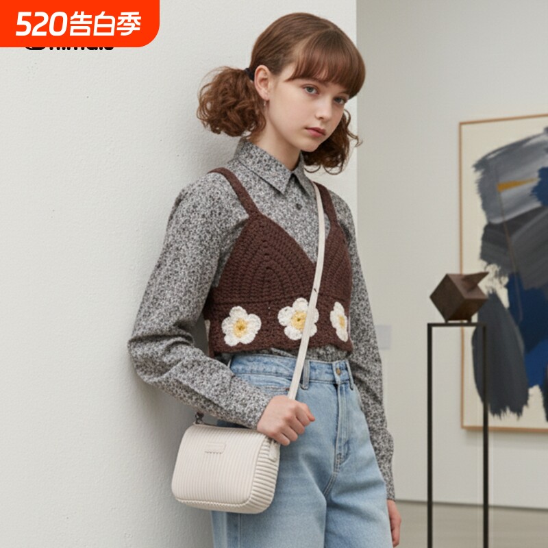 ONIMALS波士顿包女式小众新款款枕头包斜挎保龄球包手提小包N