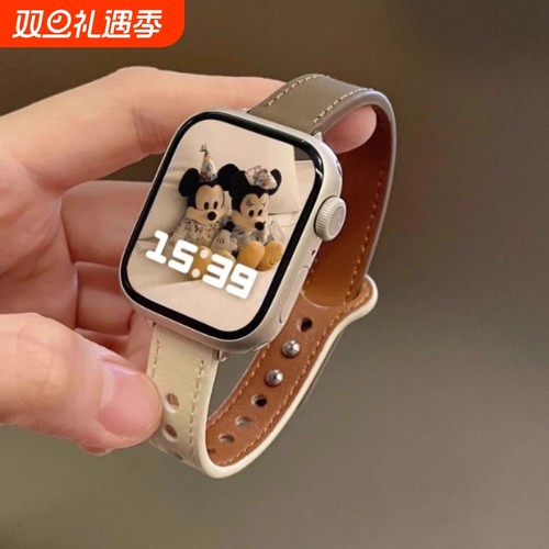 格小格苹果iwatch10真皮手表带