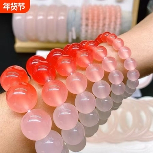 精品珊瑚海云母手串高透脂紫外线变色光血沉宝树脂首饰手链