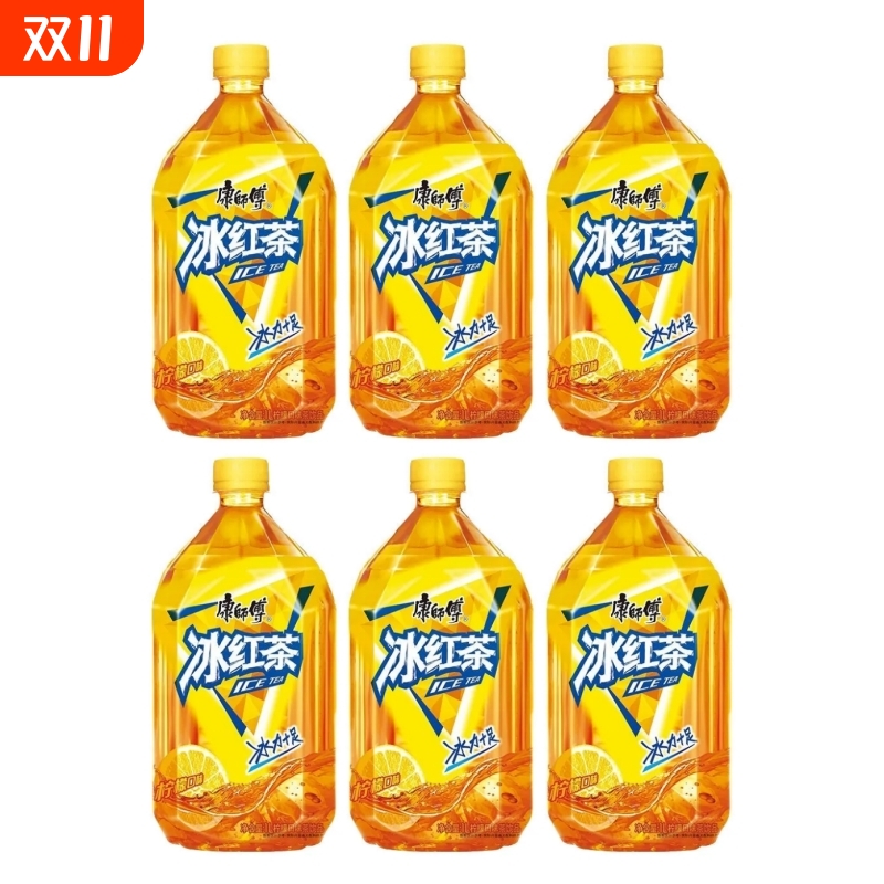 康师傅冰红茶饮料饮品经典夏日清新大瓶装1L6瓶