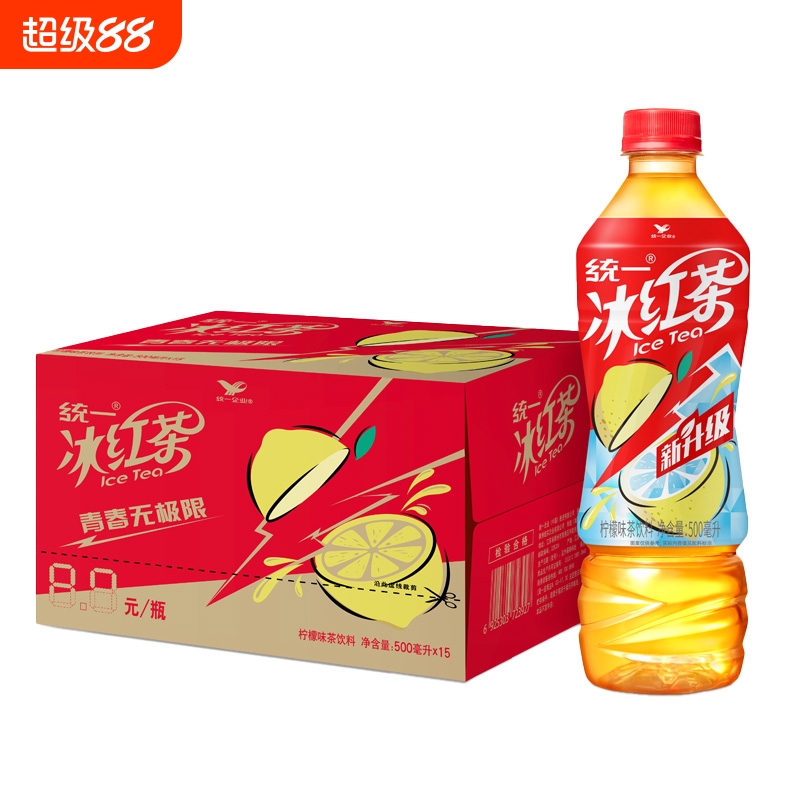 统一冰红茶柠檬味茶饮料15瓶