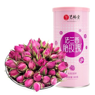 艺福堂玫瑰花茶法兰西胎玫瑰特级干花泡茶无硫熏搭菊花官方旗舰店