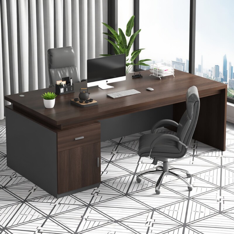 办公桌老板桌单人现代简约员工位办公室电脑桌子台式轻奢工作台