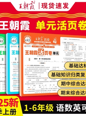 2025版王朝霞单元活页卷试卷计算默写一二三四五六年级上册下册小学同步测试卷语文数学英语人教版苏教版阅读训练练习课本复习卷