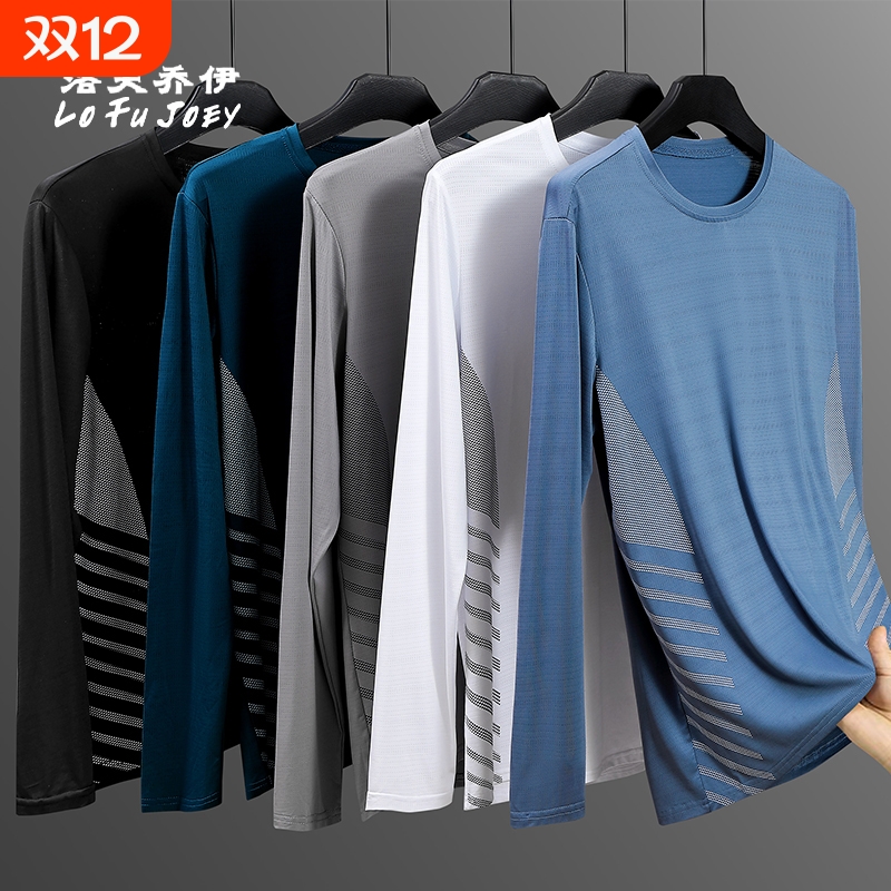 LOFUJOEY长袖T恤男休闲运动体恤