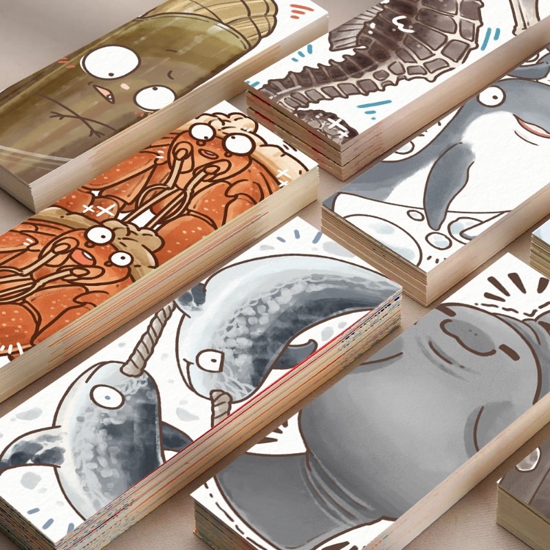 30张搞笑海洋动物纸质书签卡通可爱卡片书页标记阅读精致装饰书签,文具电教/文化用品/商务用品,书签,淘宝优惠券,粉丝福利购,淘宝优惠卷