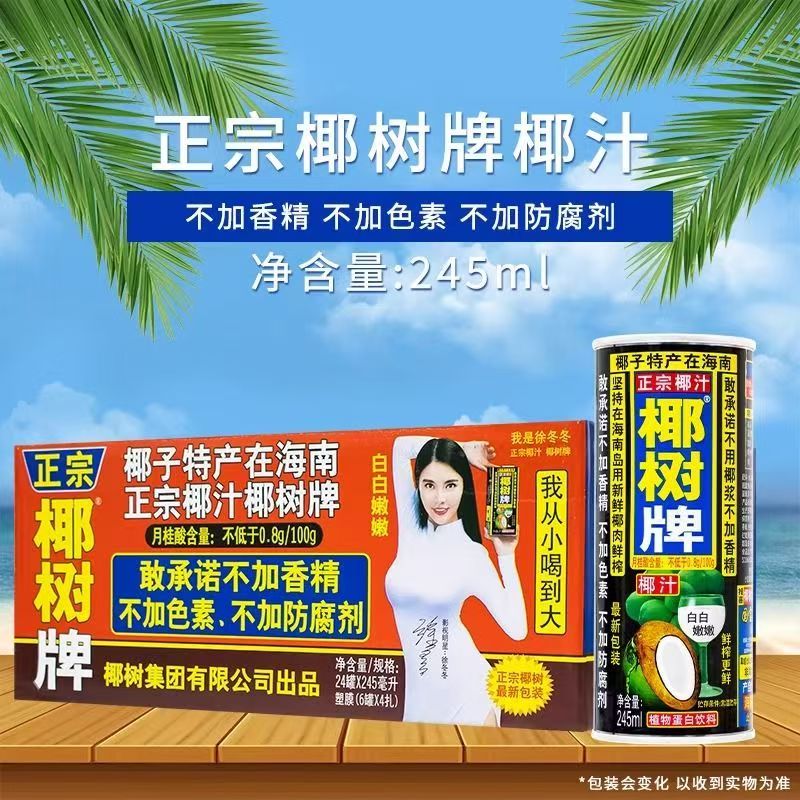 正宗海南椰树牌椰汁245ml罐装椰子汁植物饮料