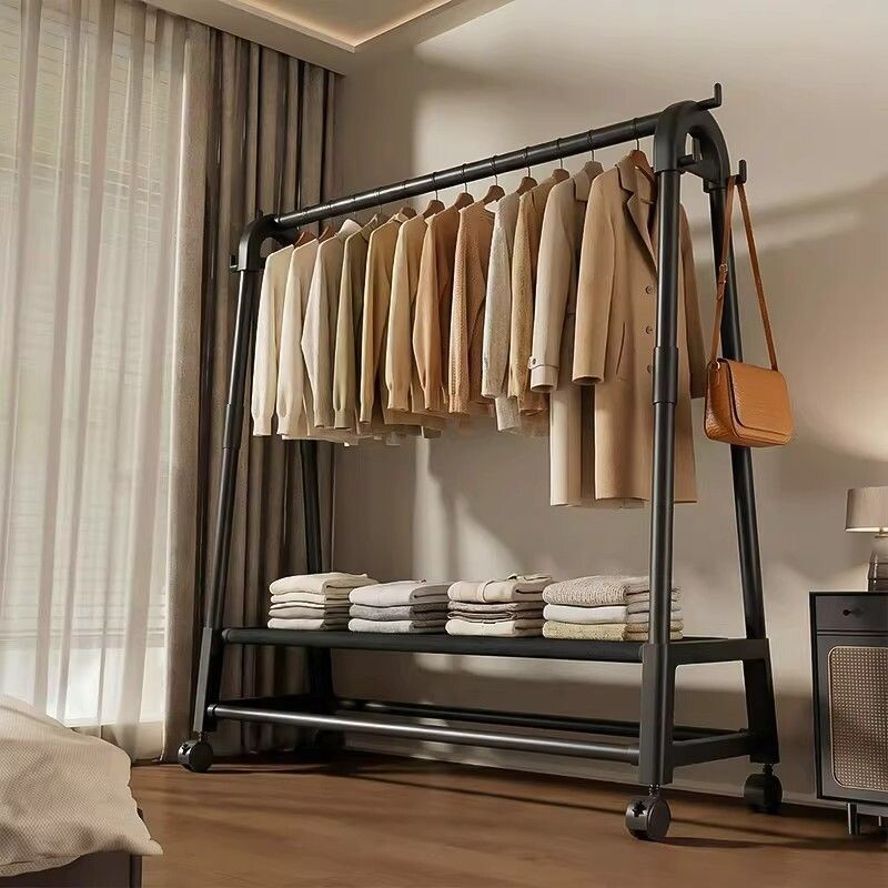 落地衣帽架家用置物加粗可移动收纳简易挂衣架卧室宿舍轻奢晾衣架