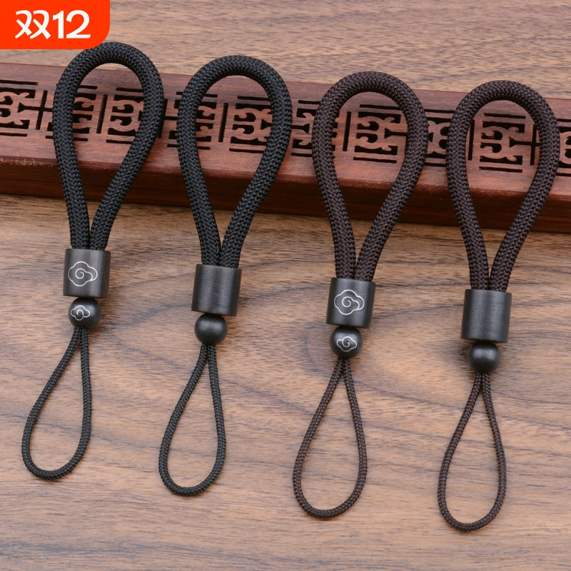 高档手工编织镶银丝真黑檀木汽车钥匙扣防丢钥匙链多功能挂件绳子