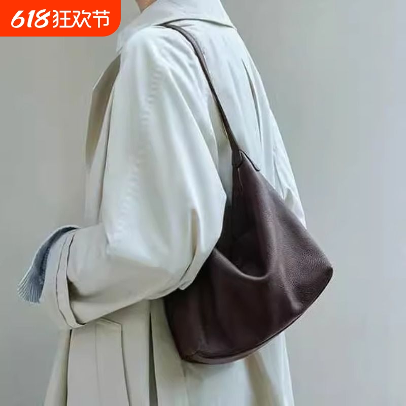 裘真腋下经典hobo包新款通勤真皮饺子包高级感复古休闲百搭单肩包