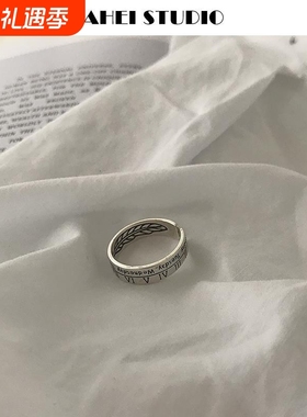 银罗马AheiStudios925文字戒指