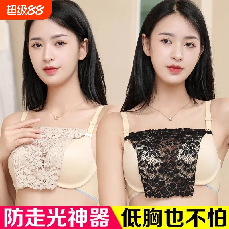 防走光一片式抹胸蕾丝手绘