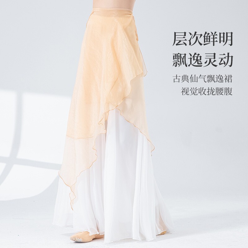古典舞蹈裤女古风阔腿裤演出舞台服练功服中国现代民族舞飘逸纱裤