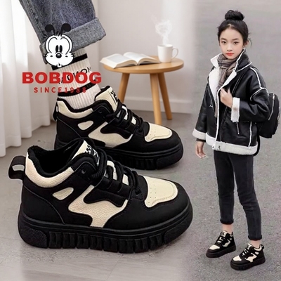 巴布豆女童轻便板鞋2025秋冬新款儿童老爹鞋学生加绒软底运动鞋子
