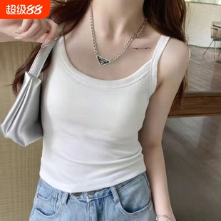 小吊带背心女内搭新款夏季打底外穿时尚性感上衣白色纯色黑色灰色