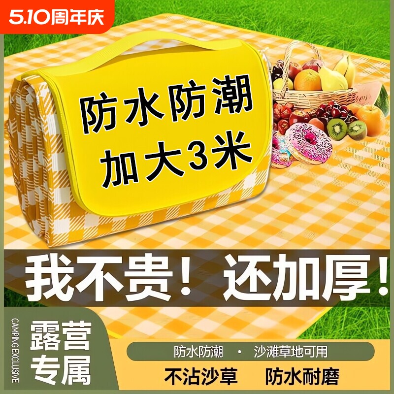 野餐垫防潮垫草坪防水加厚户外公园野炊野营春游便携布聚餐坐垫