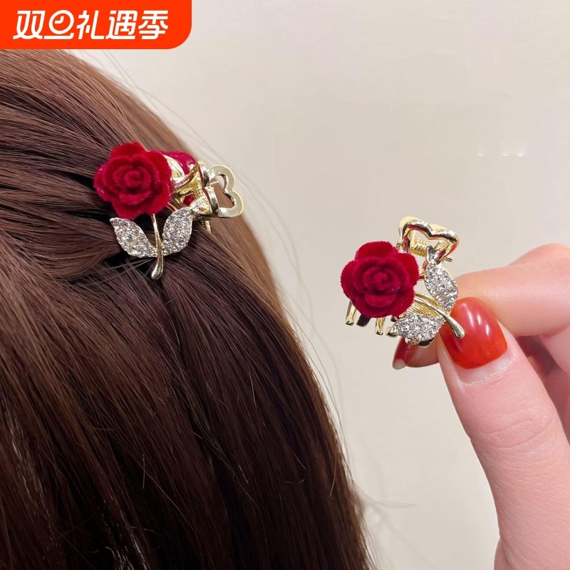 红色玫瑰花发夹|超2000次加购