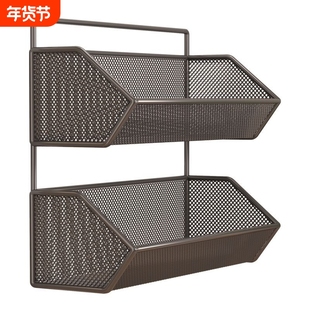 浴室厨房置物架零食多功能蔬菜调料收纳墙上置物架上铺置物架挂篮
