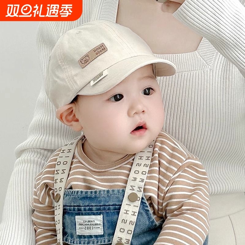 一岁男宝宝帽子夏季婴幼儿童棒球帽卡通鸭舌凉帽遮阳太阳网帽透气