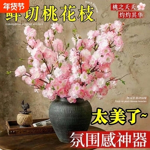 遇水开花鲜枝浓香型水培桃花枝带花苞室内耐寒花卉绿植花开阳台