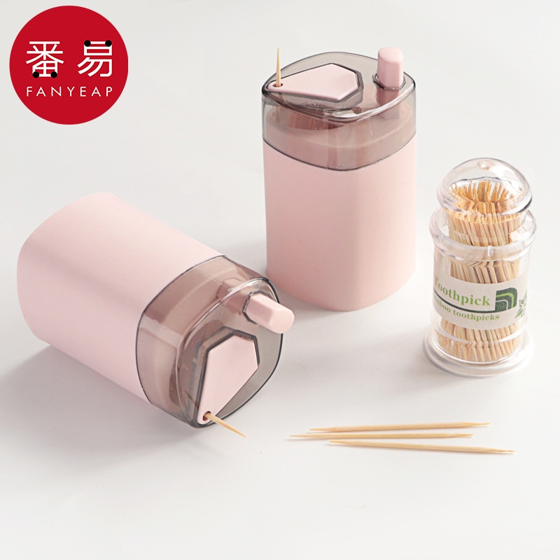 牙签/牙签筒B1vq0-家用客厅按压式自动便携可替换简约随身筒罐