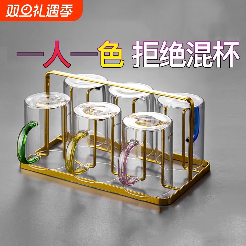 家用水杯玻璃杯带把手耐热防爆加厚水杯泡茶杯客厅牛奶杯喝水杯子