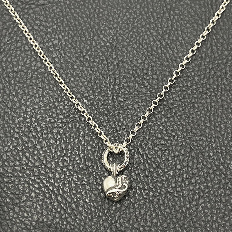 ODEKvintage复古单环桃心项链爱心藤蔓吊坠经典款毛衣链叠戴女士