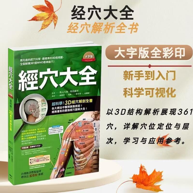 台版经穴大全大字版全彩印刷轻松掌握中医经络疗法推拿按摩医疗保健书参考书枫书坊穴位