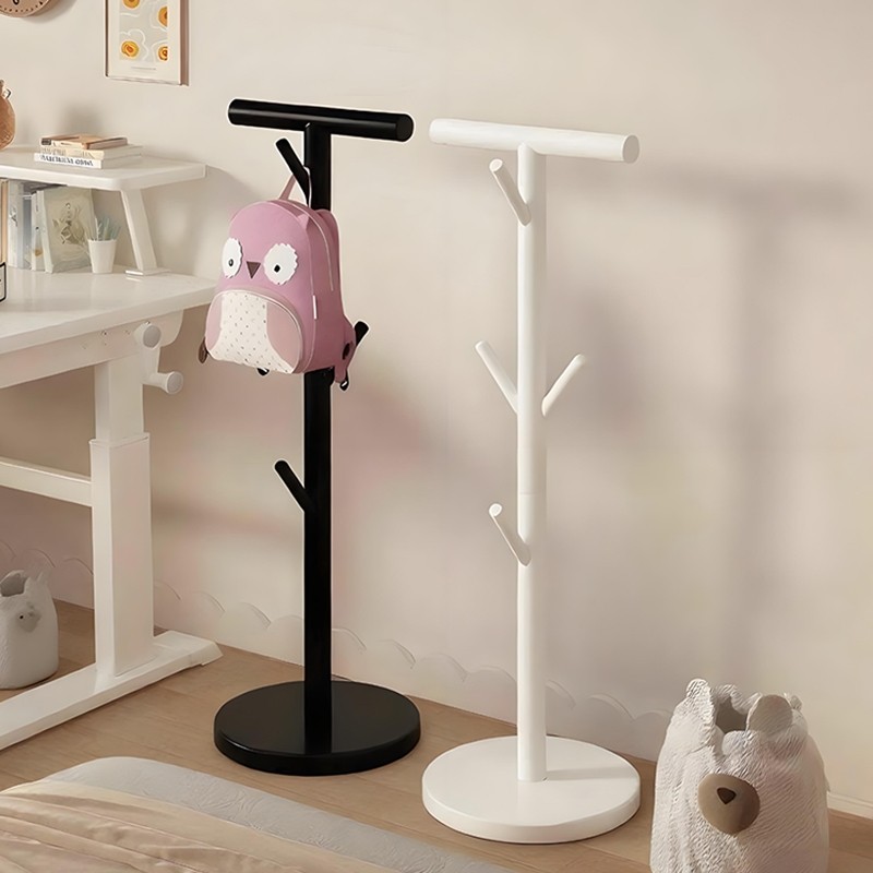挂衣架书包置物落地衣架卧室挂包架儿童立式衣帽架客厅收纳奶油