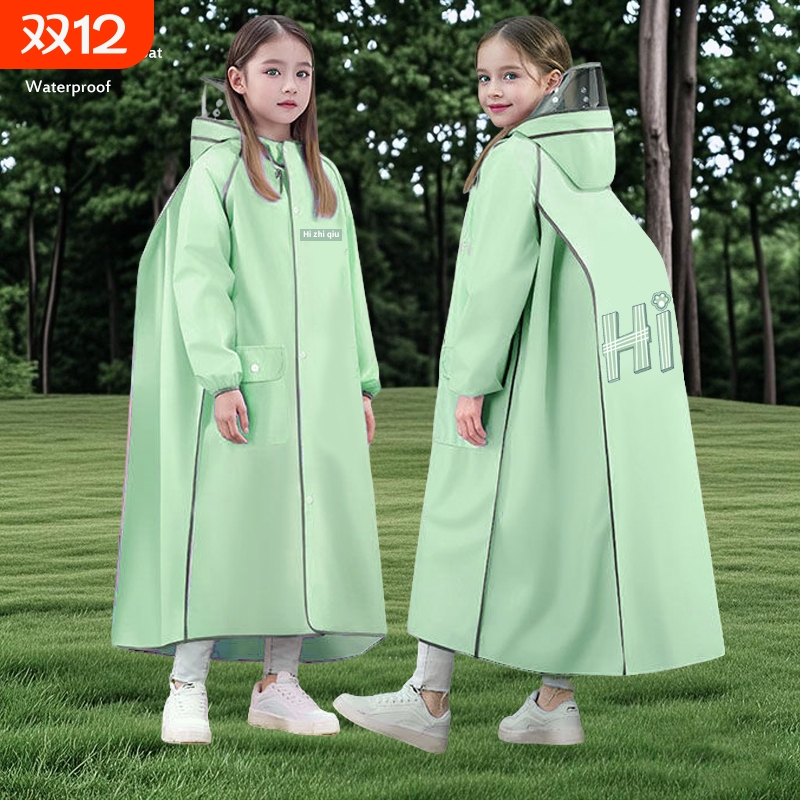 儿童雨衣初中学生男女童自行车上学专用带书包位全身雨披电动车