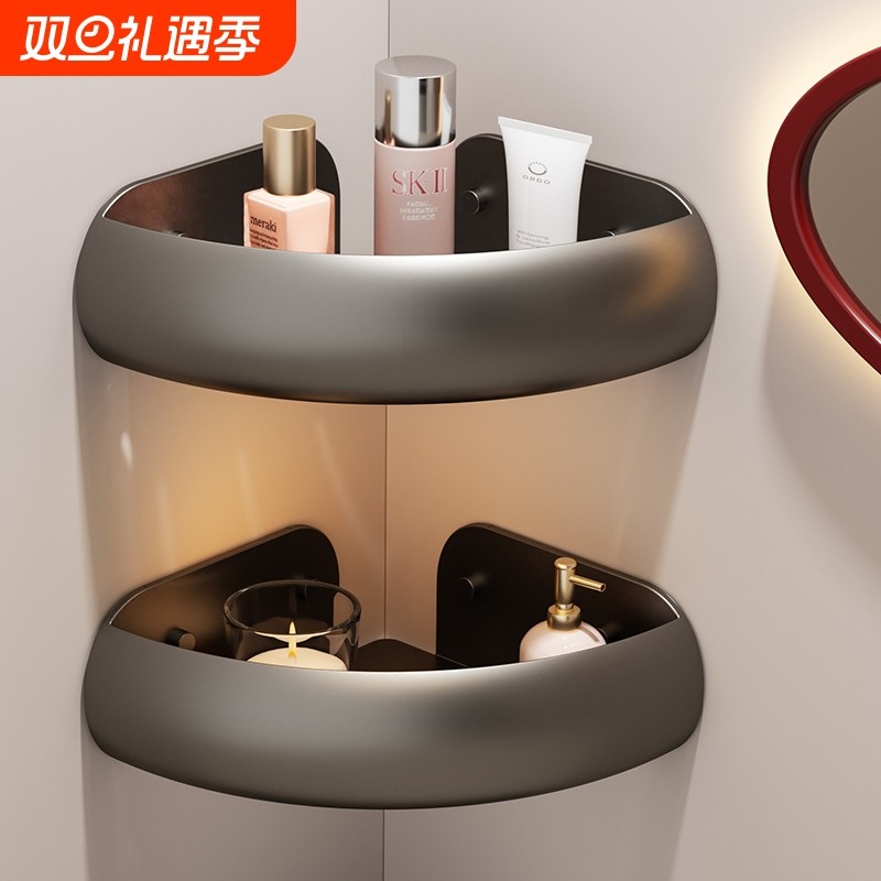 浴室置物架免打孔卫生间三角篮厕所洗手淋浴间沐浴露收纳转角架子