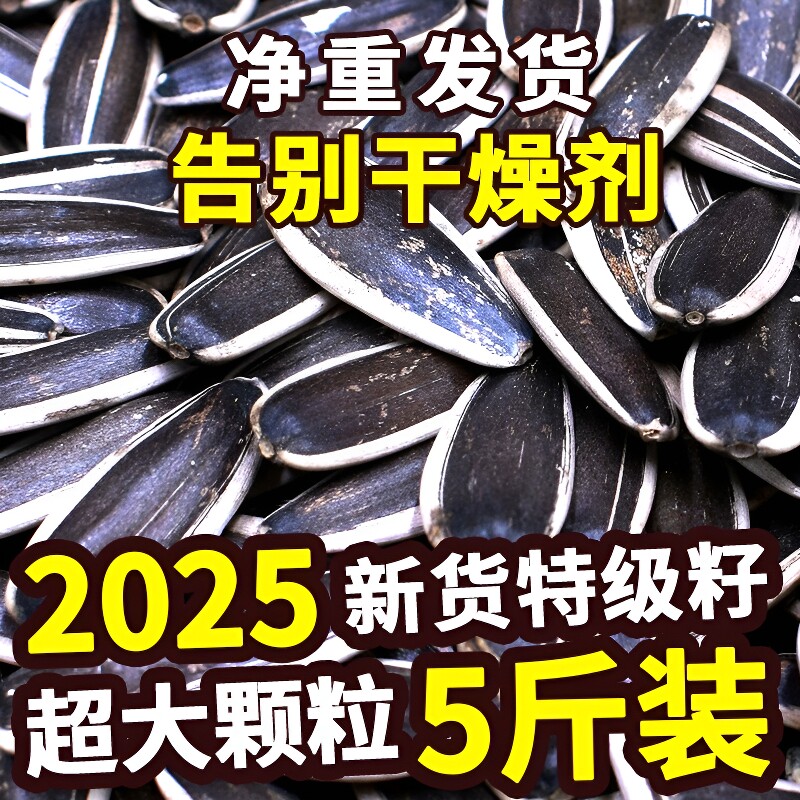2025新货葵花籽大颗粒原味五香炒熟生瓜子5斤批发零食新鲜葵花子