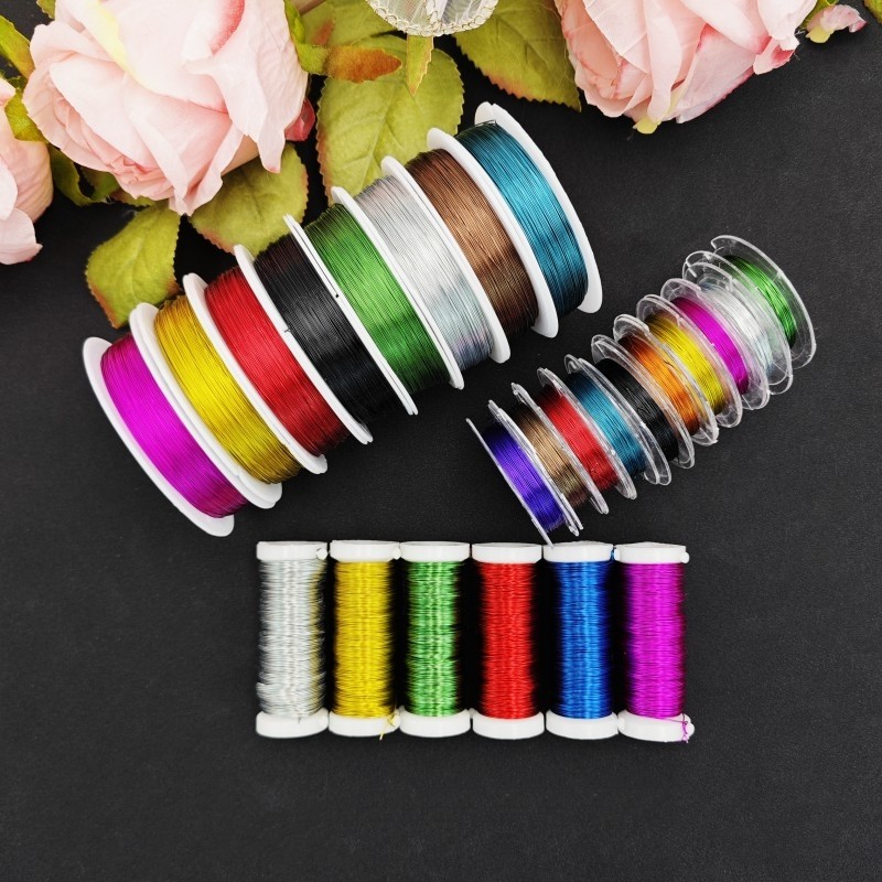 花艺细铁丝26号彩色铁丝手工DIY细铁丝50米0.4mm幼儿园纽