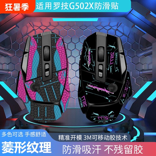 适用于罗技G502X鼠标防滑贴纸G502XPlus无线版个性化防滑贴纸吸汗