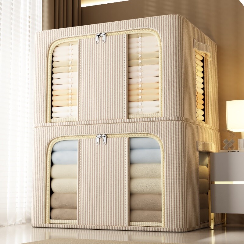 收纳箱家用大容量衣柜衣服被子储物箱布艺可折叠衣物整理箱子宿舍