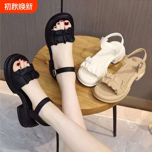 意尔康小个子增高厚底凉鞋女