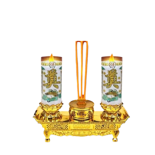 祭奠电子香炉LED蜡烛灯奠字蜡烛无烟长明灯插电纪念日供奉场景