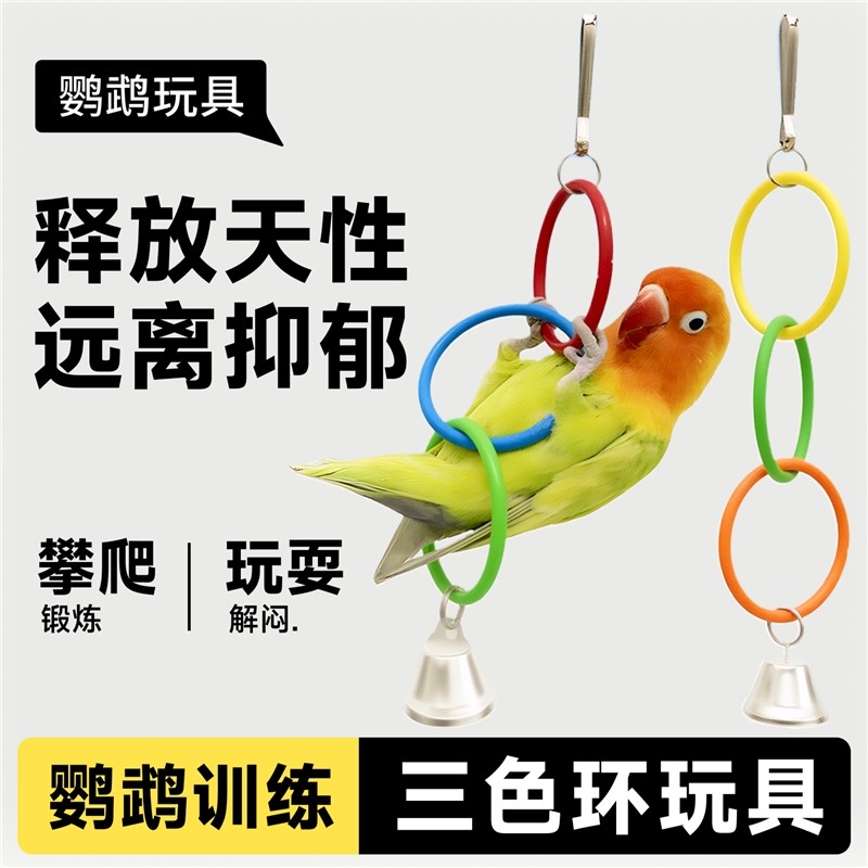 鹦鹉秋千吊环虎皮小太阳彩虹攀爬玩具小鸟玄凤专用小型鸟笼配件
