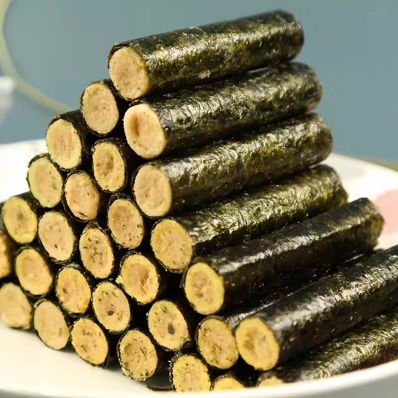 海苔卷儿童肉松零食营养健康早餐拌饭海苔小吃夹心蛋卷烘烤咸蛋黄