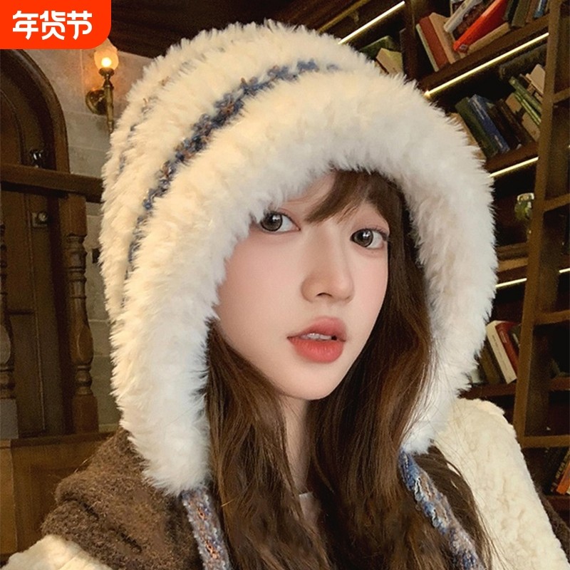 大头围显脸小毛绒帽秋冬季保暖护耳雷锋帽子毛线针织套头帽女防风,服饰配件/皮带/帽子/围巾,帽子,淘宝优惠券,粉丝福利购,淘宝优惠卷